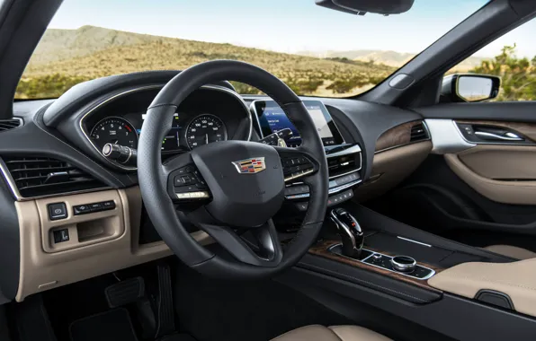 Grey, Cadillac, devices, the wheel, sedan, four-door, 2020, CT5