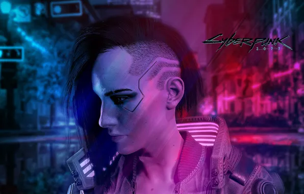 Girl, profile, Cyberpunk 2077, Woman Warrior