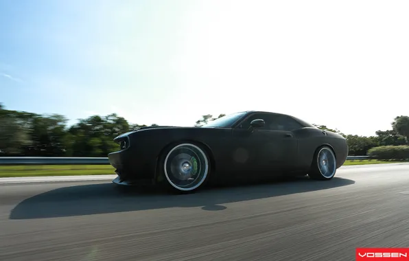 Road, asphalt, Dodge, SRT8, Challenger, CVT, Vossen, Wheels