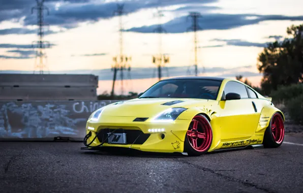 Picture car, tuning, stance, nissan 350z, rocket bunny