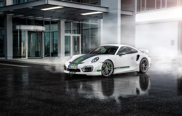 Picture Porsche, Front, White, Turbo, Supercar, 991, 2014, TechArt