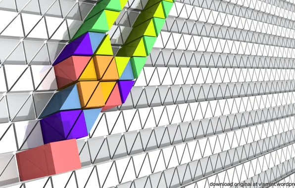 Abstract, design, style, render, colours, reflection, geometry, tiles