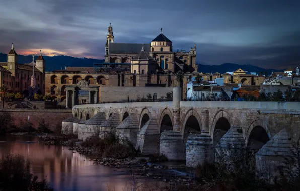 Spain, Andalusia, Cordoba, Roman Bridge, Vista Alegre