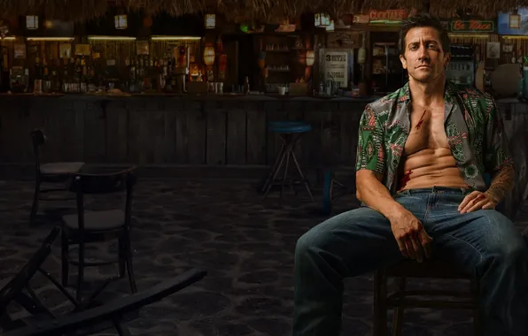 Furniture, chairs, bar, a remake, Jake Gyllenhaal, Jake Gyllenhaal, Dalton, House by the Road (2024)