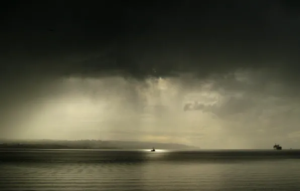 Sea, storm, Ship