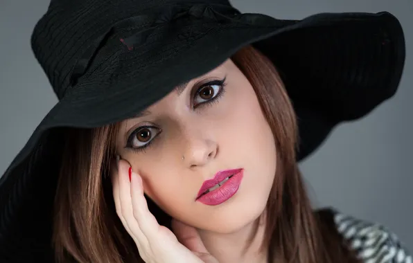 Look, model, portrait, hat, SAMANTA