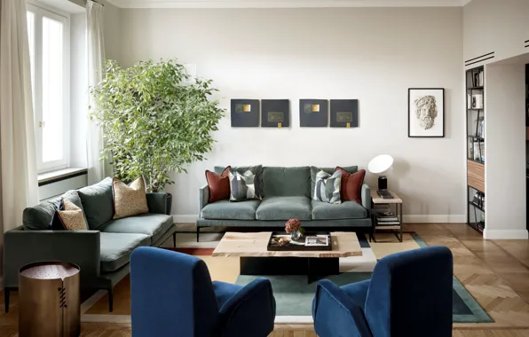Wallpaper room, interior, living room, by Atelier Rad., Smaranda Rooted ...