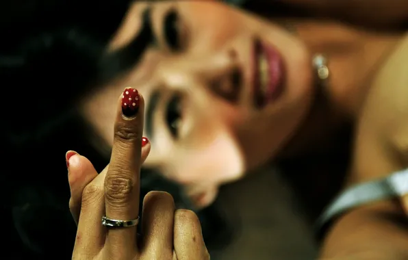 Picture girl, fingers, gesture