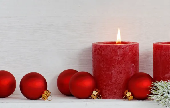 Balls, candles, New Year, Christmas, merry christmas, decoration, xmas, holiday celebration