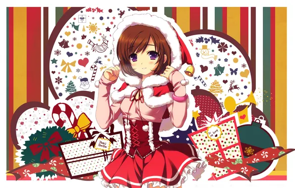 Girl, abstraction, pattern, new year, art, costume, hood, Alpha