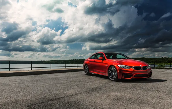 The sky, orange, clouds, bmw, BMW, promenade, orange, f82