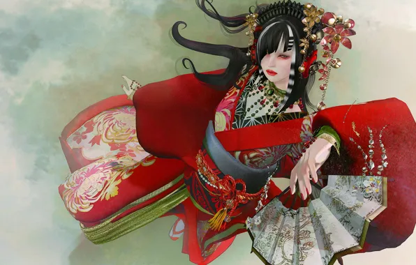 Girl, rendering, background