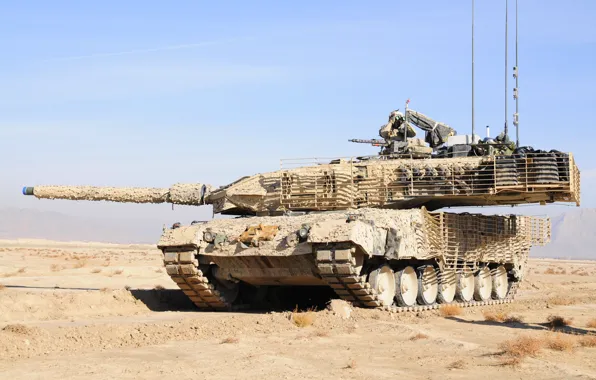 Picture desert, soldiers, binoculars, camouflage, German tank, Leopard 2A
