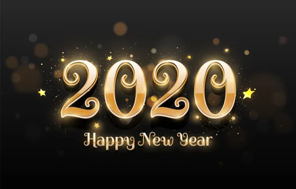 Picture background, gold, the inscription, black, new year, 2020