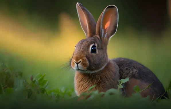 Picture grass, nature, hare, grass, bunny, wildlife