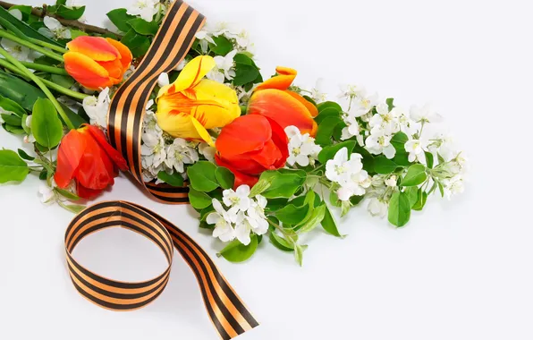 Picture flowers, May 9, ribbon, George, Victory Day, Eternal memory to the heroes of war!
