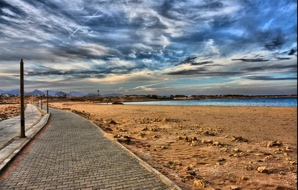 Picture sea, desert, hdr, Egypt, HDR