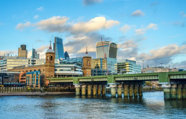 Bridge, river, London, home, UK, promenade