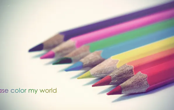 The world, pencils, colorful, make, please, my