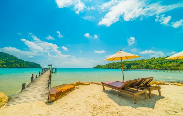 Sand, sea, wave, beach, summer, the sky, shore, vacation