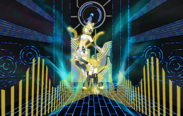 Background, anime, two, Vocaloid, Vocaloid, song, Kagamine Len, Kagamine Rin
