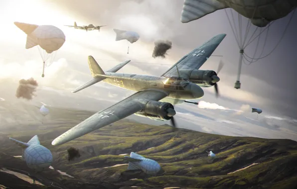 Wargaming.net, Warld of Warplanes, Ju-88P, balloon