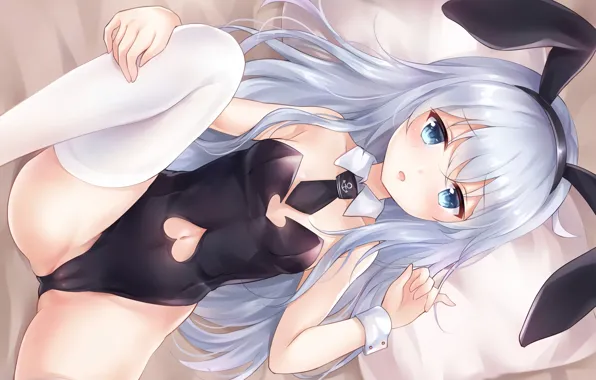 Girl, sexy, thighhighs, long hair, legs, boobs, anime, beautiful