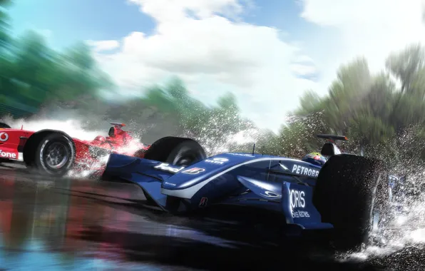 Ferrari, water, race, williams