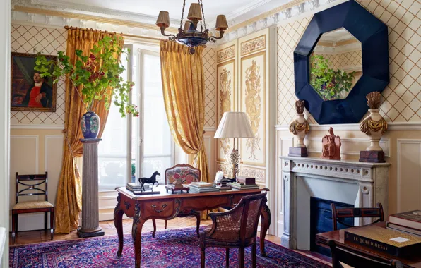 Download wallpaper design, style, interior, fireplace, office ...