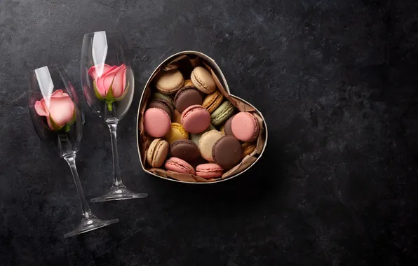 Love, romance, heart, roses, glasses, love, happy, Valentine's day