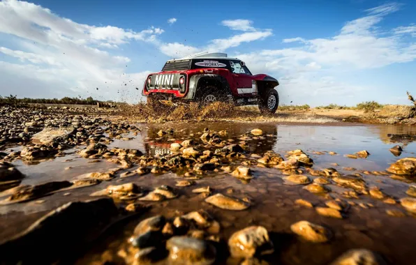 Water, Mini, Sport, Puddle, Squirt, Rally, Dakar, Dakar