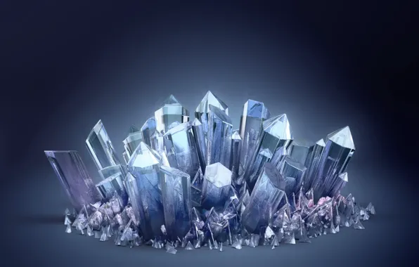 Blue, crystals