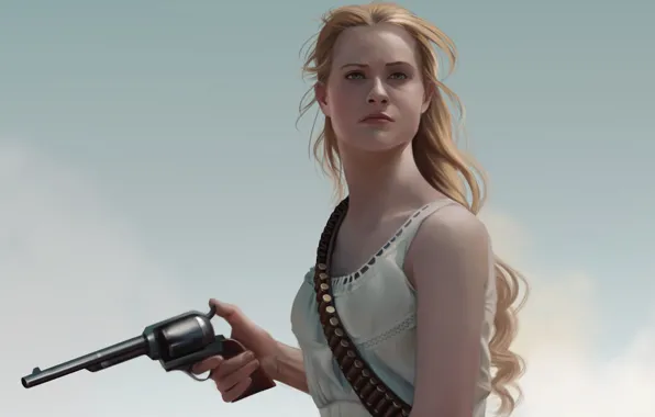 Red Revolver Woman Wallpaper look, girl, Weapons, revolver images for desktop, section арт ...