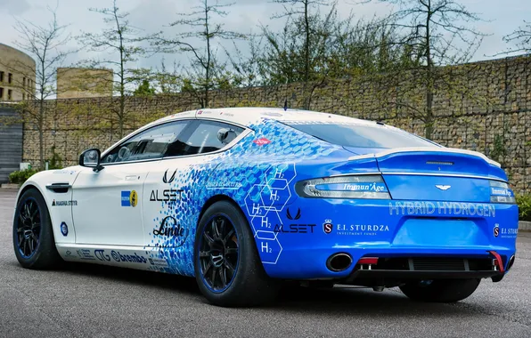 Picture car, blue, Aston Martin, blue, Hybrid, back, Fast S, Hydrogen