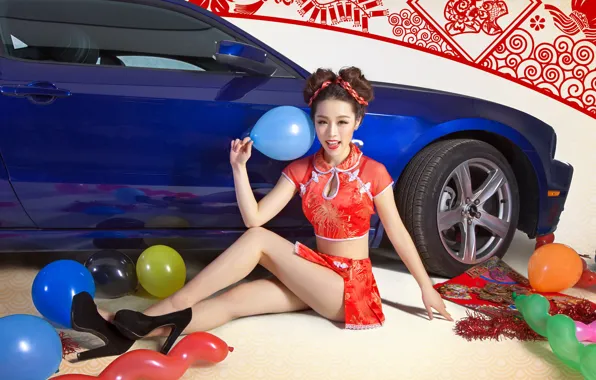 Machine, auto, girl, China, China, Asian, asian model