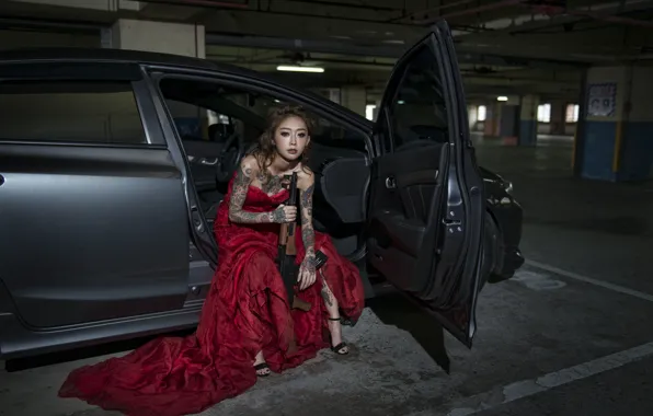 Machine, girl, weapons