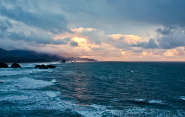 Haystack Rock, Ecola State Park, Oregon Coast Sunset