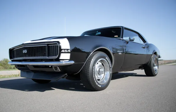 Picture black, camaro, 1968, chevy