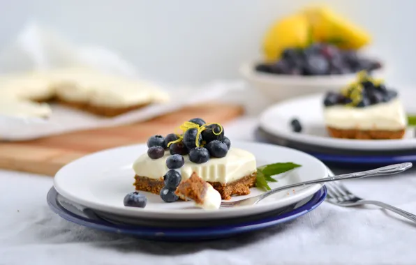 Picture food, blueberries, cake, cake, fruit, cake, cream, dessert