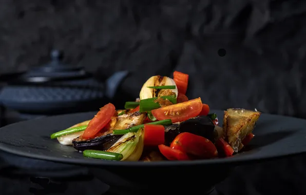 Greens, kettle, tomatoes, healthy food, Just a salad 2, Igor Lukin