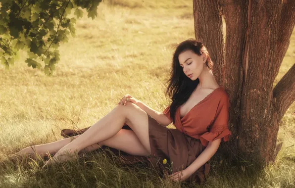 Girl, nature, model, dress, legs, Kate, Vladislav Opletaev, Vladislav Opletaev