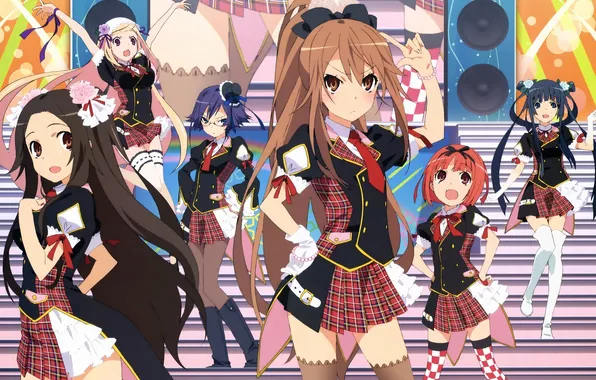 Girl, anime, art, glasses, form, schoolgirl, Dd tabelkami-san to Shichinin no Nakama-feed, tsurugaya otsuus