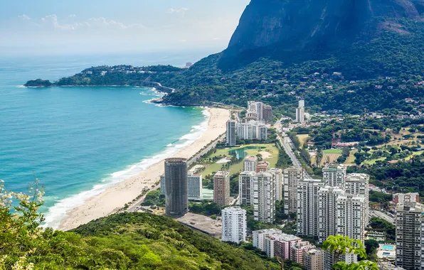 Picture sand, sea, the city, mountain, home