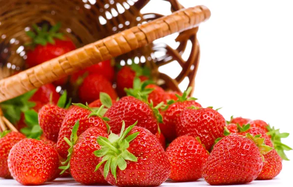 Picture berries, basket, strawberry, basket, scattered