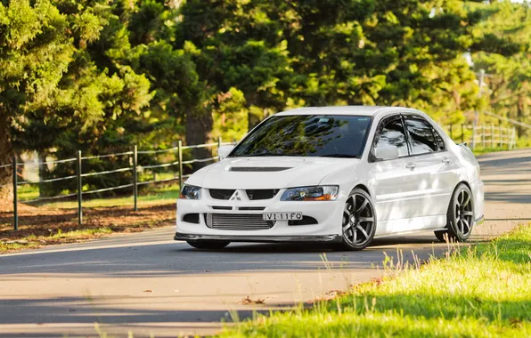 Car, auto, summer, Mitsubishi, mitsubishi lancer evo 9