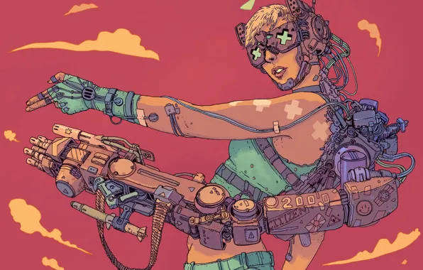 Girl, Figure, Robot, Mechanics, Fantasy, Art, Art, Robot