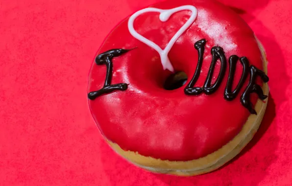 Pink, the inscription, donut