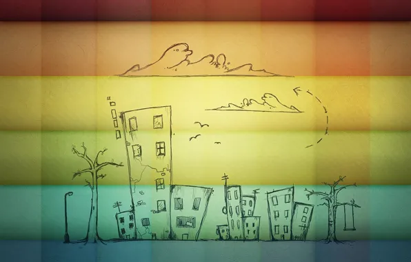 Wallpaper, home, rainbow