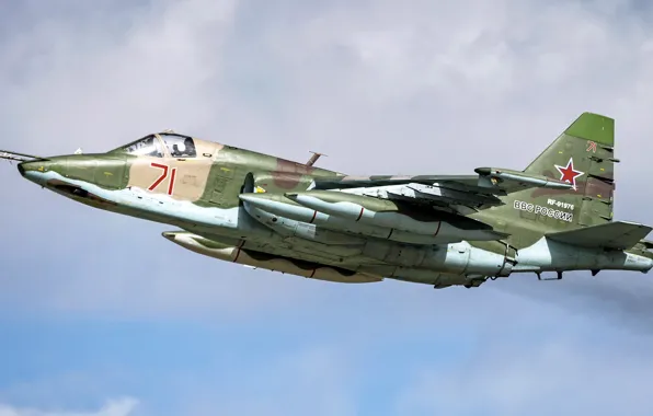Picture Sukhoi, The Russian air force, Su-25БМ, Russian attack, armored subsonic military aircraft