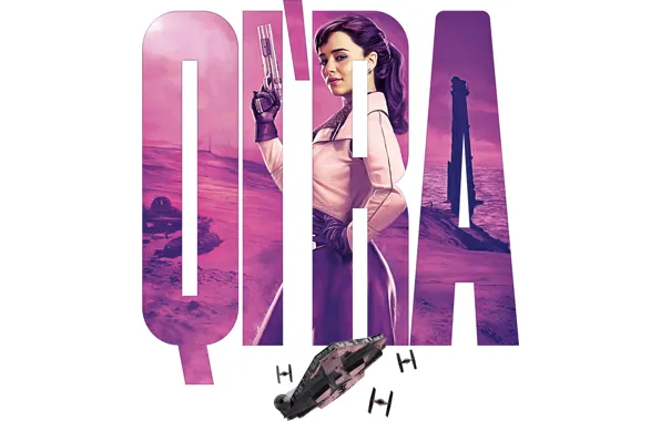 Picture Star Wars, gun, weapon, science fiction, sci-fi, movie, Emilia Clarke, film